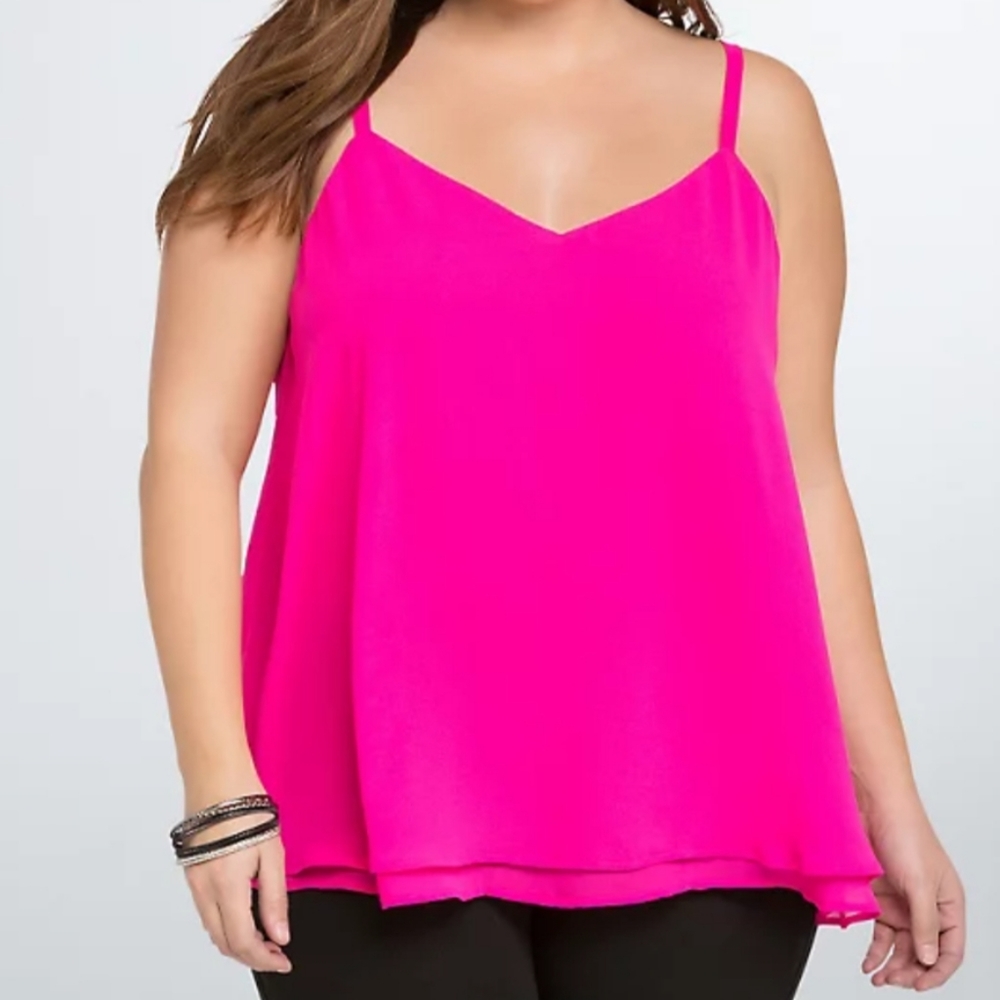 Torrid Neon Pink Sophie Double Layered Tank